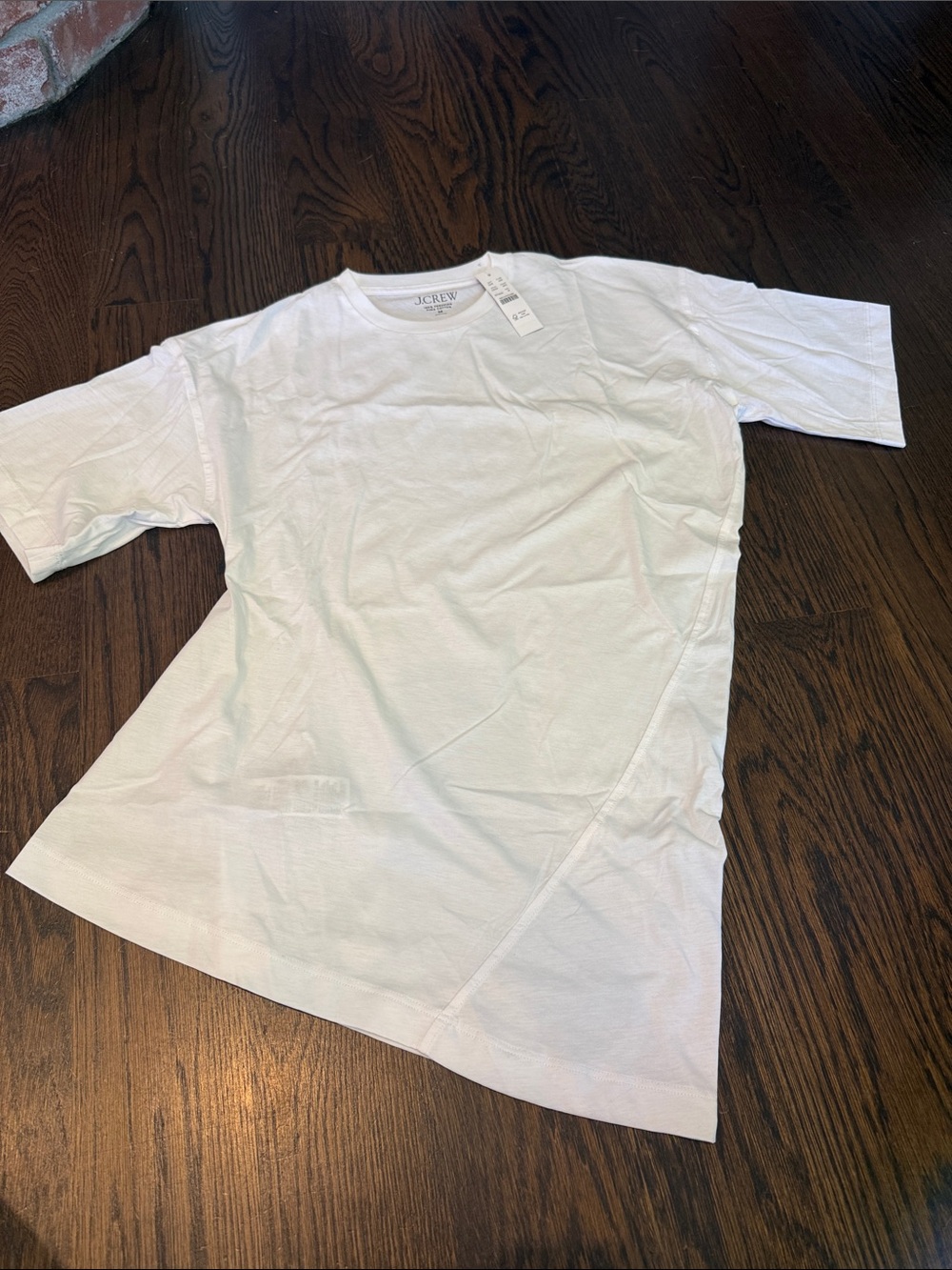 J. Crew White Short-Sleeve asymmetrical Crewneck T-Shirt